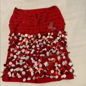 Red sequin sleeveless top size small
